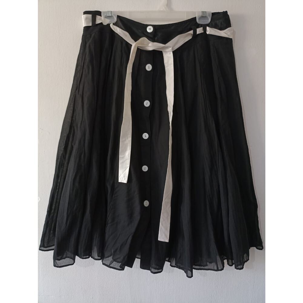 Coldwwater Creek Women’s Silk Blend‎ Black Knee Length Skirt A Line Size Medium
